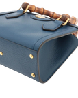 Pre-Loved Diana Bamboo Tote Leather Mini with Gold Hardware, Blue