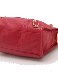 Pre-Loved Classic City Handbag Leather Mini with Gold Hardware, Pink