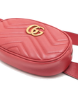 Pre-Loved GG Marmont Matelassé Belt Bag Quilted Leather with Aged Gold Hardware, Red