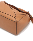 Pre-Loved Puzzle Handbag Leather Small with Gold Hardware, Tan