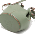 Pre-Loved Balloon Bucket Bag Leather Mini with Gold Hardware, Sage Green