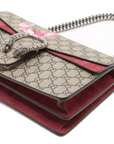 Pre-Loved Dionysus Blooms Shoulder Bag Monogram Coated Canvas Small with Aged Silver Hardware, Beige Ebony with Pink Floral
