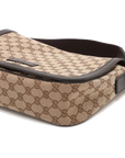 Pre-Loved GG Messenger Crossbody Bag Monogram Coated Canvas with Silver Hardware, Beige/Ebony