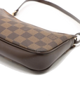 Pre-Loved Pochette Accessoires Pochette Damier Coated Canvas with Gold Hardware, Ebene Brown
