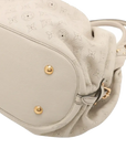 Pre-Loved Mahina XL Shoulder Bag Monogram Leather XL with Gold Hardware, Off-White