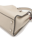 Pre-Loved Peekaboo Iconic Selleria Handbag Leather Small with Silver Hardware, Ivory