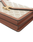 Pre-Loved Triomphe Wallet on Chain Crossbody Bag Triomphe Canvas with Gold Hardware, Beige and Tan