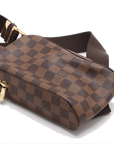 Pre-Loved Geronimos Crossbody Bag Damier Coated Canvas with Gold Hardware, Brown