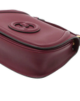 Pre-Loved Blondie Shoulder Bag Leather Mini with Gold Hardware, Burgundy