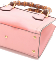 Pre-Loved Diana Bamboo Tote Leather Mini with Gold Hardware, Pink