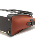 Pre-Loved Luggage Tote Leather Micro with Gold Hardware, Tricolor
