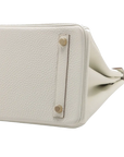 Pre-Loved Birkin Handbag Leather 30 with Gold Hardware, White