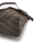 Pre-Loved Mamma Baguette Shoulder Bag Zucca Coated Canvas with Silver Hardware, Brown/Tobacco