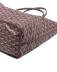 Pre-Loved Anjou Tote Goyardine Chevron Coated Canvas PM with Silver Hardware, Burgundy