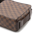 Pre-Loved Olav Crossbody Bag Damier Coated Canvas PM with Gold Hardware, Brown