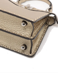 Pre-Loved Peekaboo Handbag Leather Mini with Silver Hardware, Gold