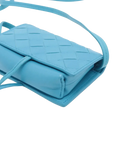 Pre-Loved Intrecciato Mini Crossbody Crossbody Bag Intrecciato Leather Mini, Light Blue