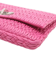 Pre-Loved Crystal Matelassé Shoulder Bag Matelassé Leather with Silver Hardware, Pink