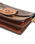 Pre-Loved Dauphine Crossbody Bag Monogram Coated Canvas Mini with Gold Hardware, Brown