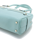 Pre-Loved Boston Handbag Microguccissima Leather Small with Gold Hardware, Light Blue