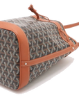 Pre-Loved Petit Flot Bucket Bag Goyardine Coated Canvas Mini with Silver Hardware, Black/Tan