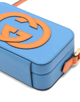Pre-Loved Blondie Crossbody Bag Leather Mini with Gold Hardware, Blue