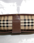 Pre-Loved Saddle Crossbody Crossbody Bag Haymarket Check Coated Canvas Small with Gold Hardware, Beige