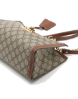 Pre-Loved Padlock Tote Monogram Coated Canvas Small with Gold Hardware, Beige Ebony