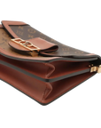 Pre-Loved Dauphine Shoulder Bag Monogram Coated Canvas MM with Gold Hardware, Brown