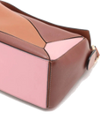 Pre-Loved Puzzle Handbag Colorblock Leather Small with Gold Hardware, Tan, Brown, and Pink