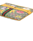 Pre-Loved Ophidia Flora Clutch Monogram Coated Canvas Large with Gold Hardware, Beige Ebony Multicolor