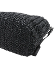 Pre-Loved Crossbody Bag Crochet Raffia with Silver Hardware, Black