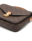 Pre-Loved Pochette Métis Crossbody Bag Monogram Coated Canvas with Gold Hardware, Brown
