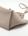 Pre-Loved Big Bag Tote Leather Small with Silver Hardware, Taupe