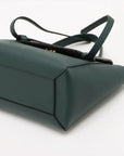 Pre-Loved Belt Bag Handbag Leather Micro with Gold Hardware, Dark Green