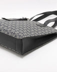 Pre-Loved Cushion Anagram Tote Tote Anagram Canvas Coated with Silver Hardware, Grey and Navy