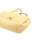 Pre-Loved Chanel 19 Shoulder Bag Quilted Tweed Small with Mixed Hardware, Yellow