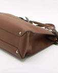 Pre-Loved Tote Tote Leather with Silver Hardware, Brown