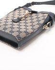 Pre-Loved GG Canvas Bucket Bag Crossbody Bag GG Monogram Coated Canvas Mini with Gold Hardware, Navy / Beige