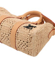 Pre-Loved Keepall XS Handbag Raffia XS with Gold Hardware, Natural Beige