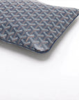 Pre-Loved Senat Pochette Goyardine Coated Canvas MM with Silver Hardware, Navy Blue