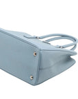 Pre-Loved Galleria Tote Leather Medium with Silver Hardware, Light Blue