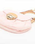 Pre-Loved Sunshine Crossbody Bag Monogram Denim Mini with Gold Hardware, Pink