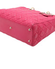 Pre-Loved Lady Dior Handbag Cannage Leather Large with Gold Hardware, Pink