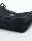 Pre-Loved Re-Edition 2005 Shoulder Bag Re-Nylon with Silver Hardware, Black