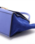 Pre-Loved Trapeze Handbag Leather Medium with Gold Hardware, Blue