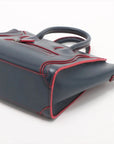 Pre-Loved Luggage Nano Handbag Leather Nano with Silver Hardware, Navy