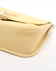 Pre-Loved Buci Crossbody Bag Leather with Silver Hardware, Vanilla Yellow
