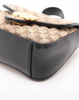 Pre-Loved GG Marmont Handbag Monogram Canvas Mini with Gold Hardware, Beige/Brown
