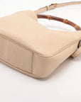 Pre-Loved Diana Bamboo Shoulder Bag Leather Medium with Gold Hardware, Beige